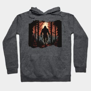 Bigfoot Sasquatch Hiking in the Woods Hoodie